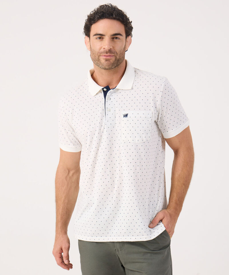 Polo Estampada Con Bolsillo En Lateral