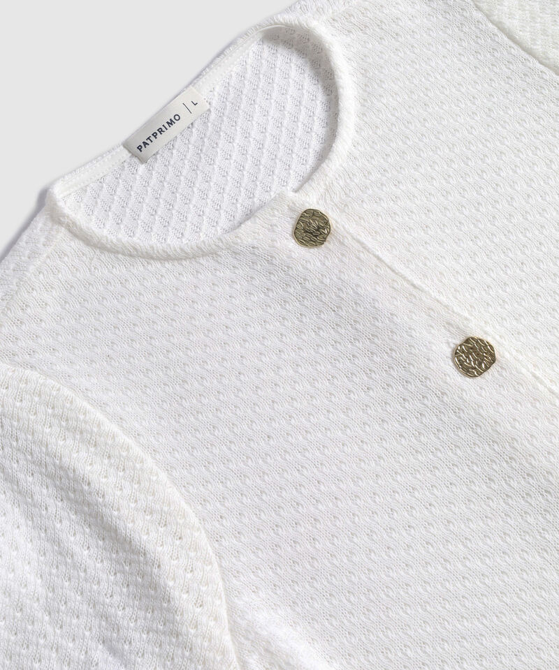 Saco Cárdigan Mujer Cuello Redondo Botones