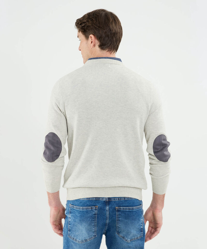 Saco Cuello Redondo Con Coderas Para Hombre