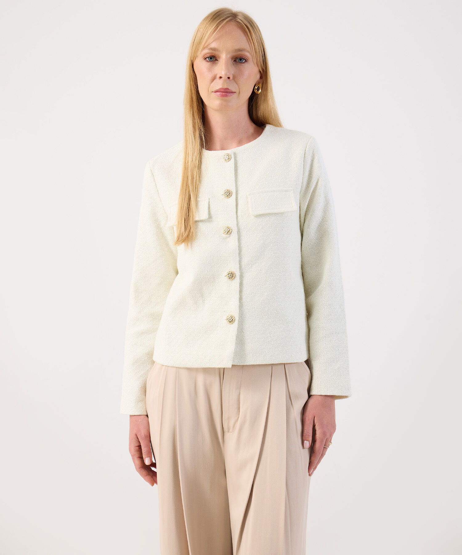 Chaqueta de Textura Estilo Clásico