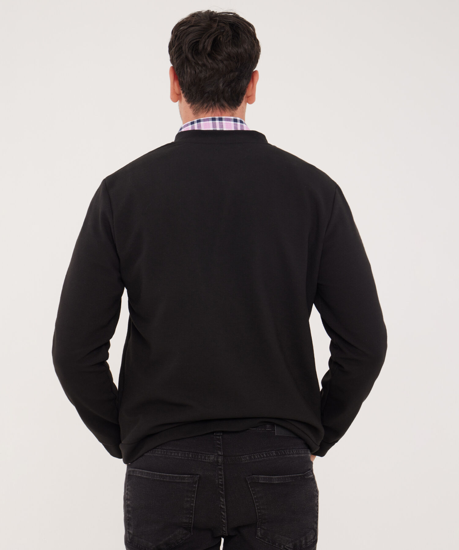 Buzo Unicolor Textura, Con Cierre Zipper