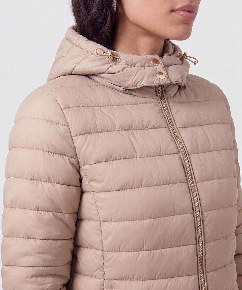 Chaqueta Acolchada Con Capota Para Mujer