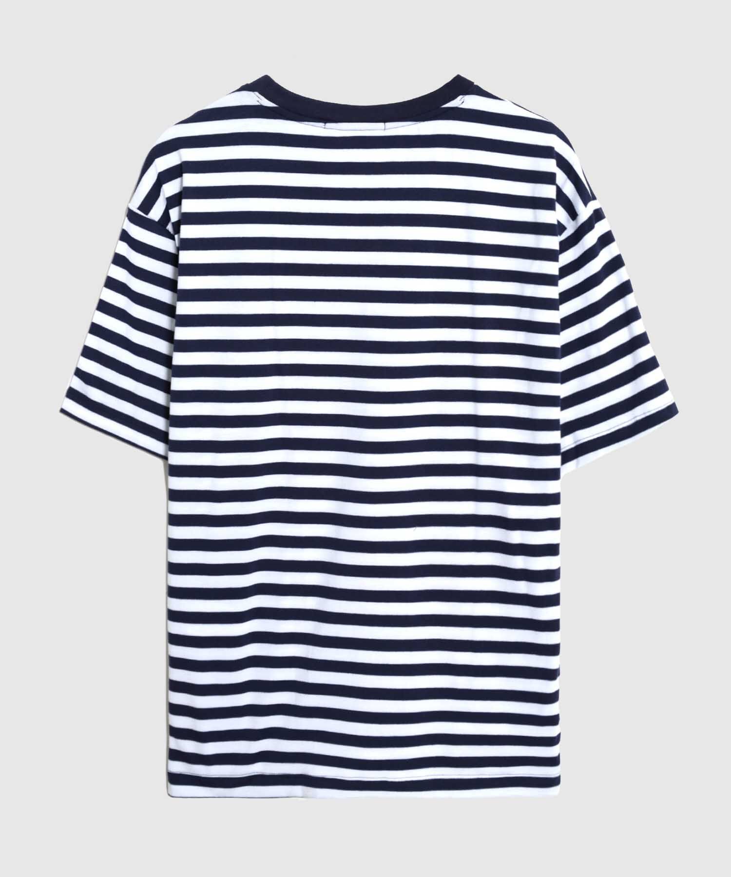 Camiseta Rayada Cuello Redondo Para Mujer