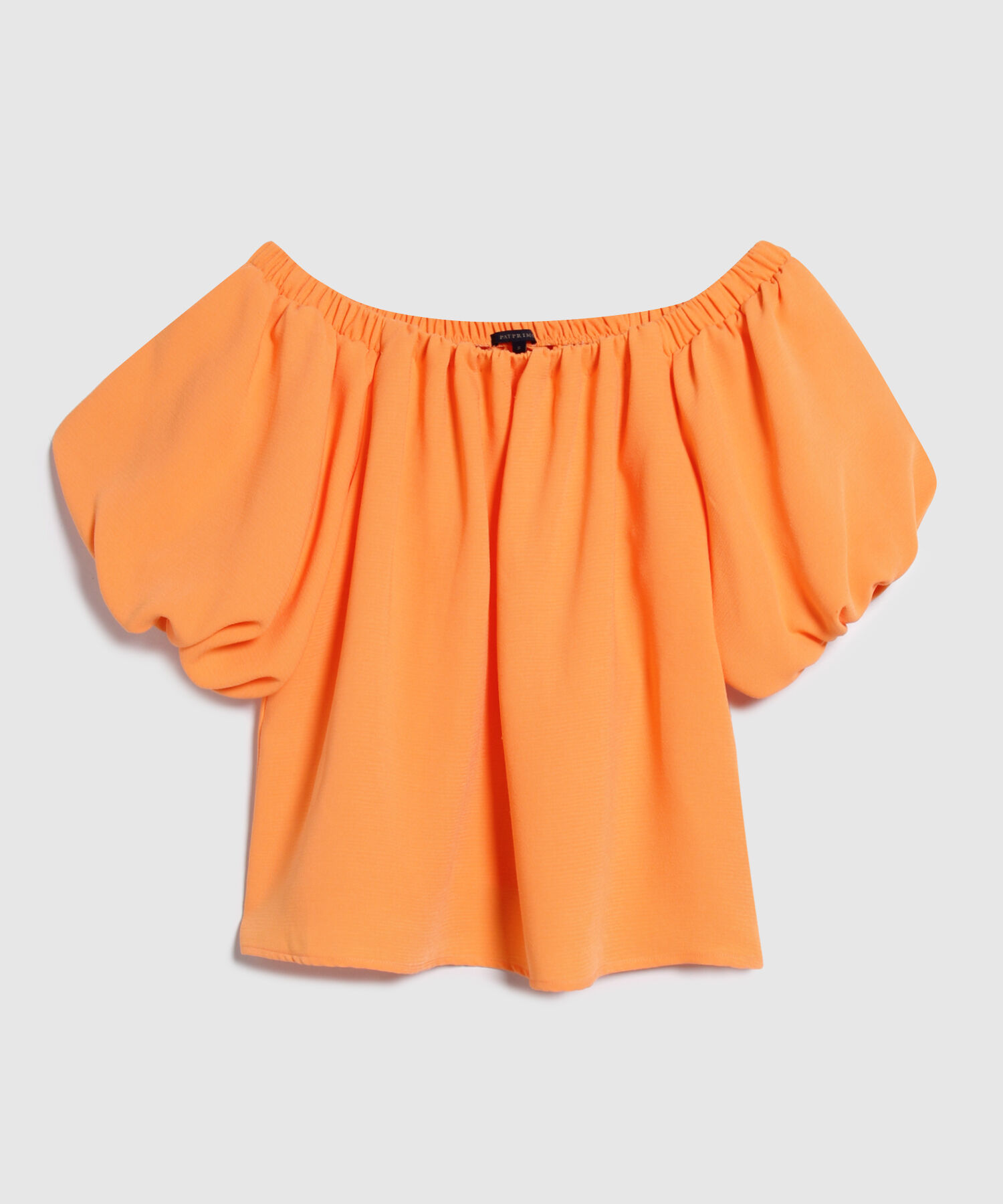 Blusa Encauchada Unicolor Manga Al Codo