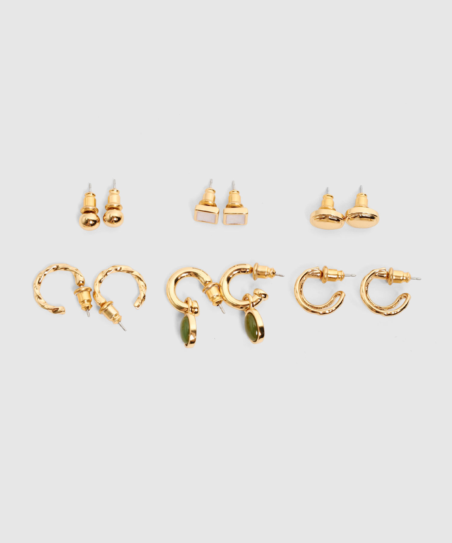 Set Aretes x6 con Dijes para Mujer