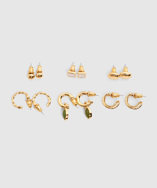 Set Aretes x6 con Dijes para Mujer