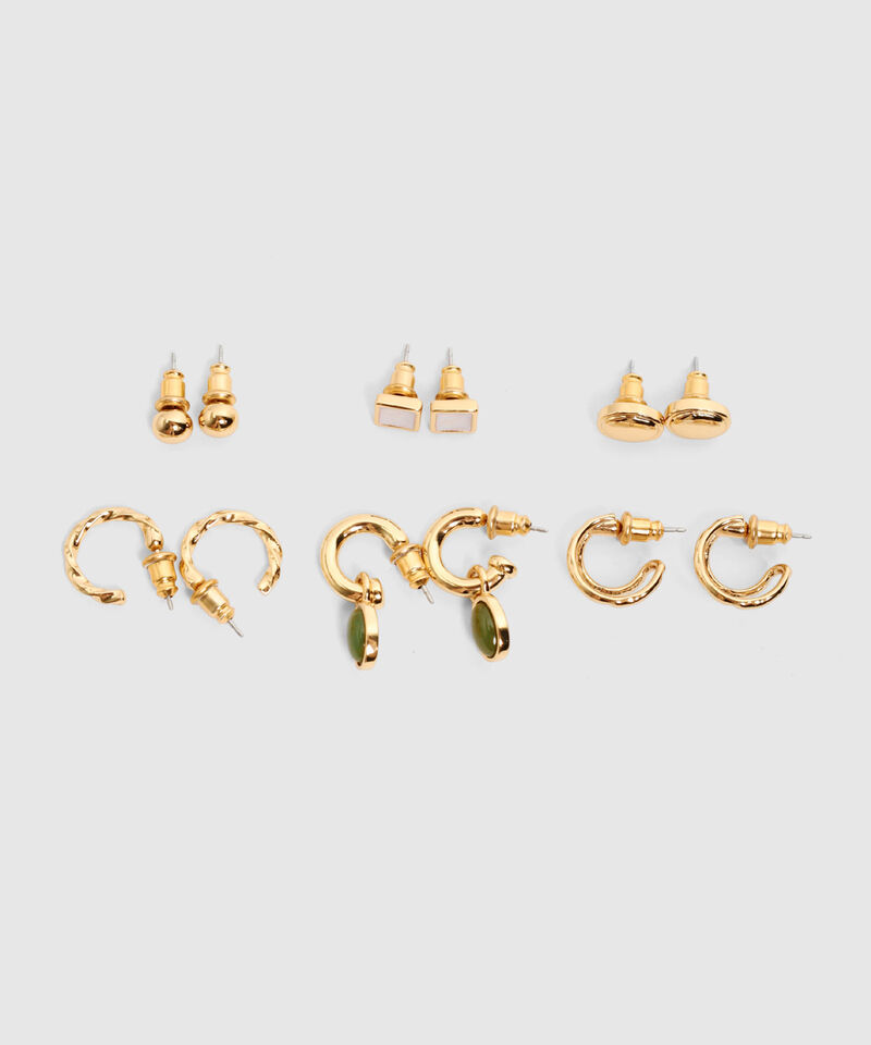 Set Aretes x6 con Dijes para Mujer