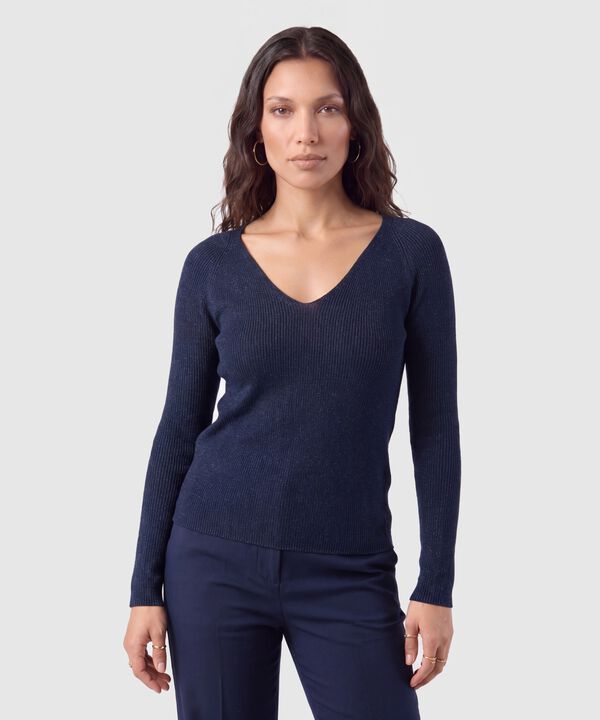 Saco Tejido Escote V Para Mujer image number null