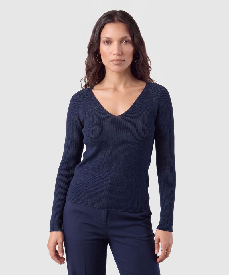 Saco Tejido Escote V Para Mujer
