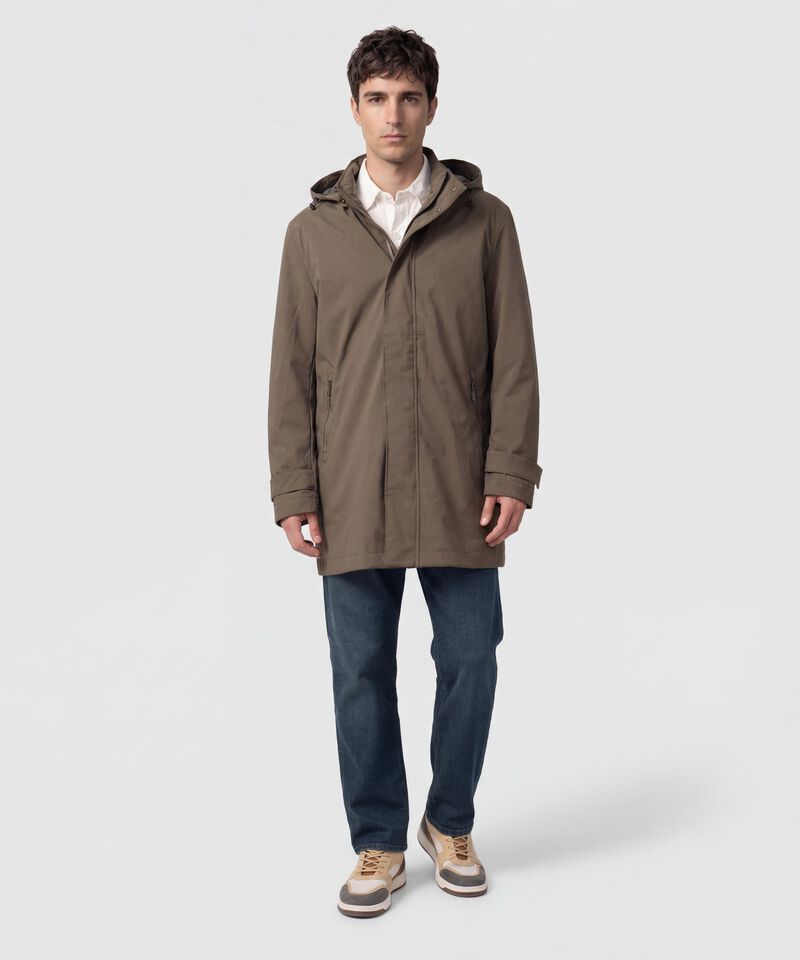 Chaqueta Tipo Parka Con Capucha Para Hombre