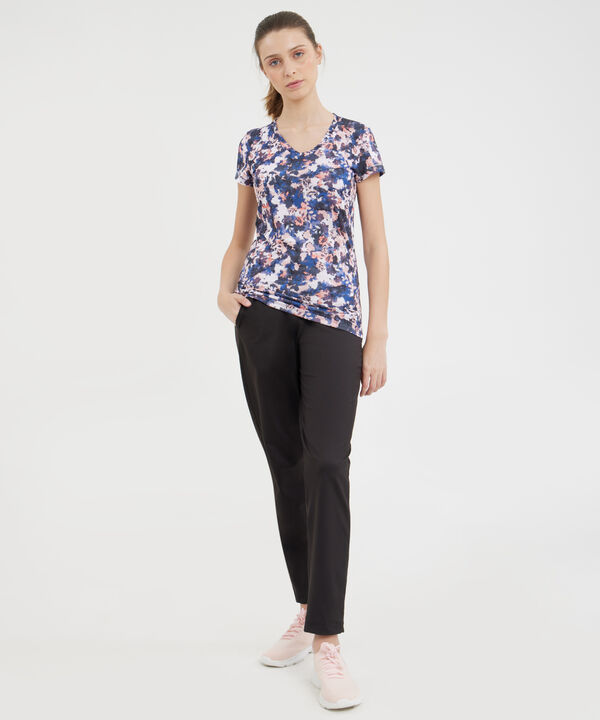 Camiseta Para Mujer, Cuello En V, Manga Corta, Estampada