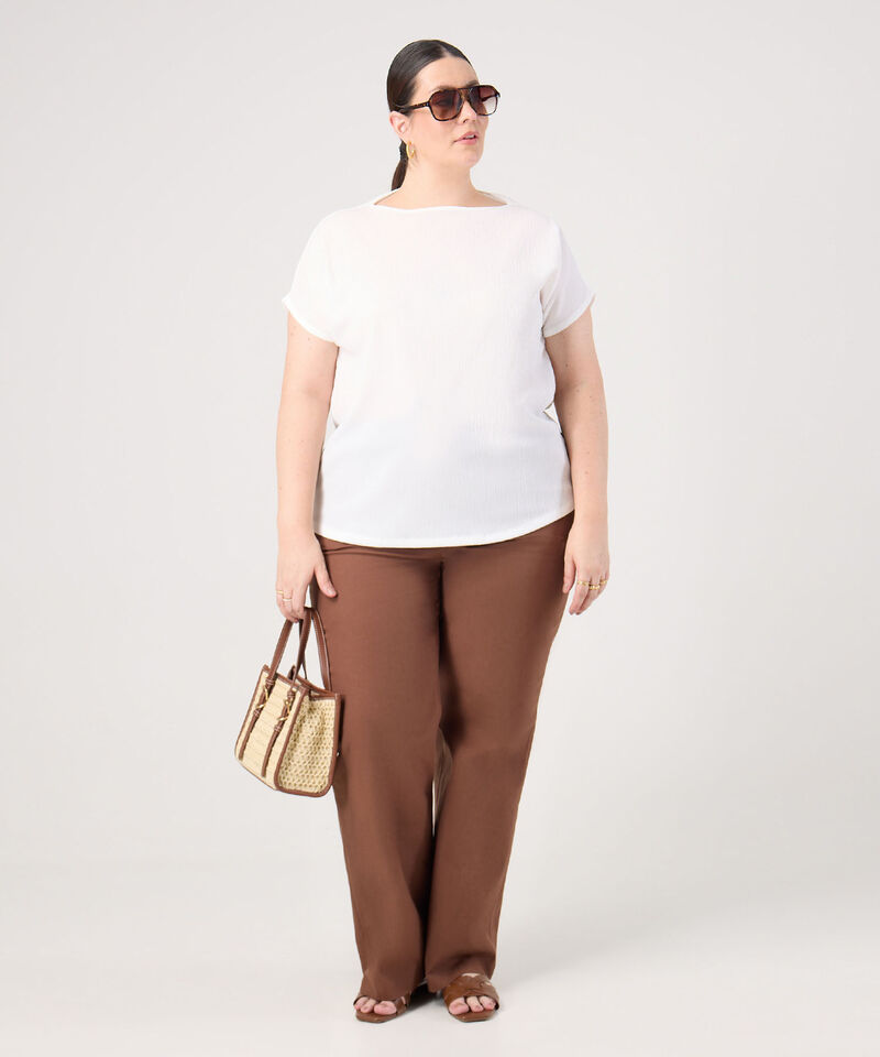 Camiseta Cuello Bandeja Para Mujer Curvy