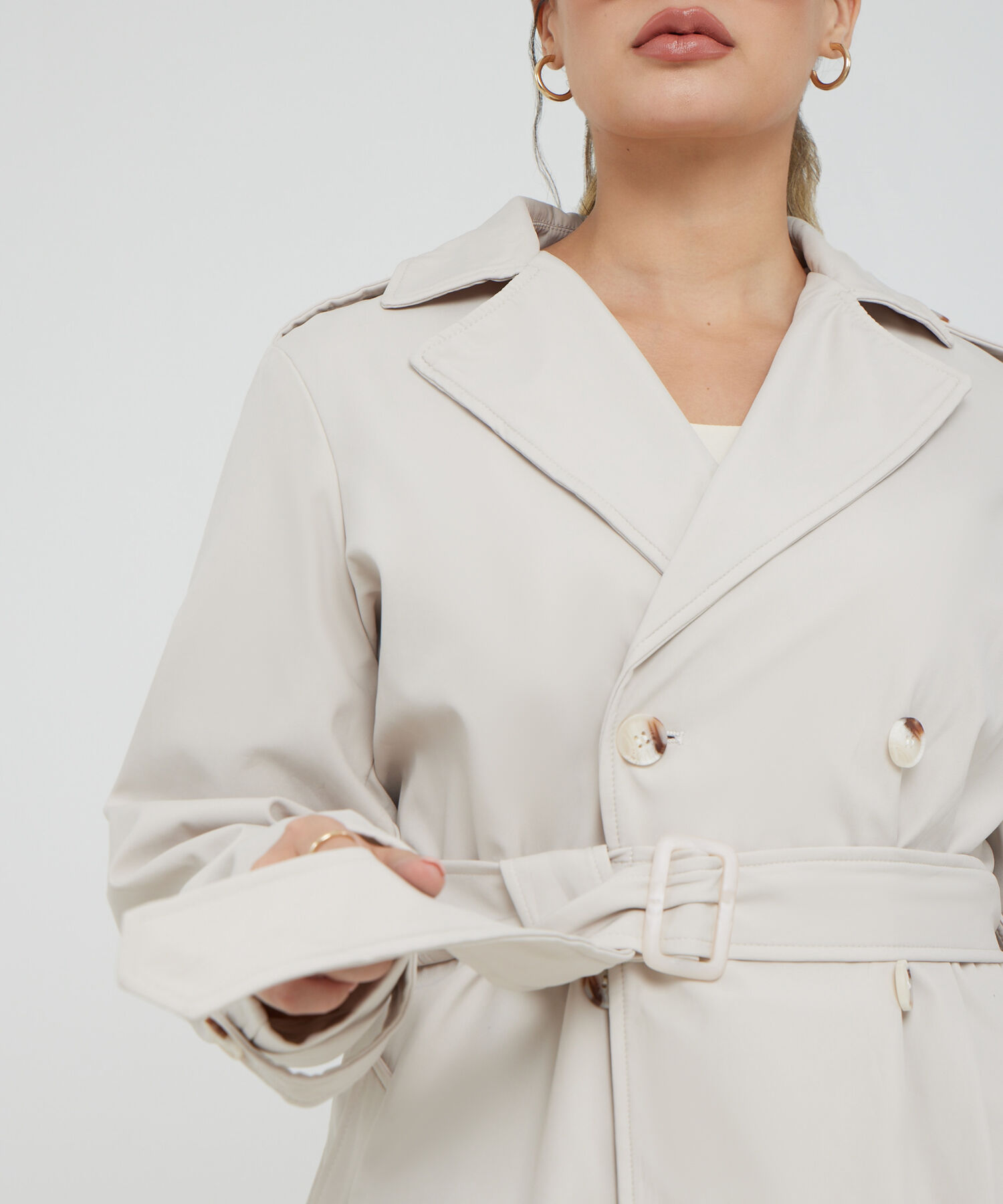 Chaqueta Tipo Trench Con Doble Abotonadura