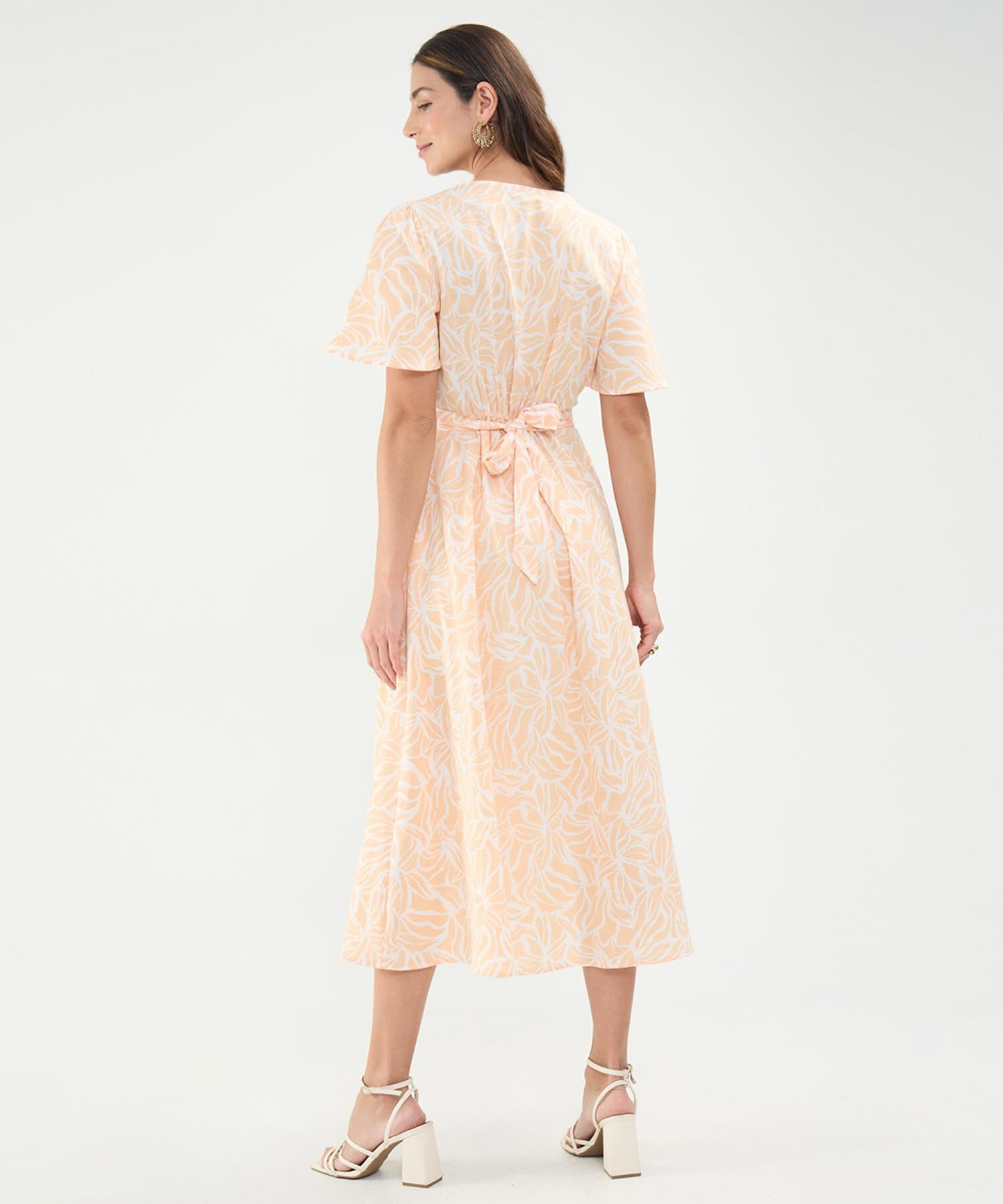 Vestido Estampado con Escote en V