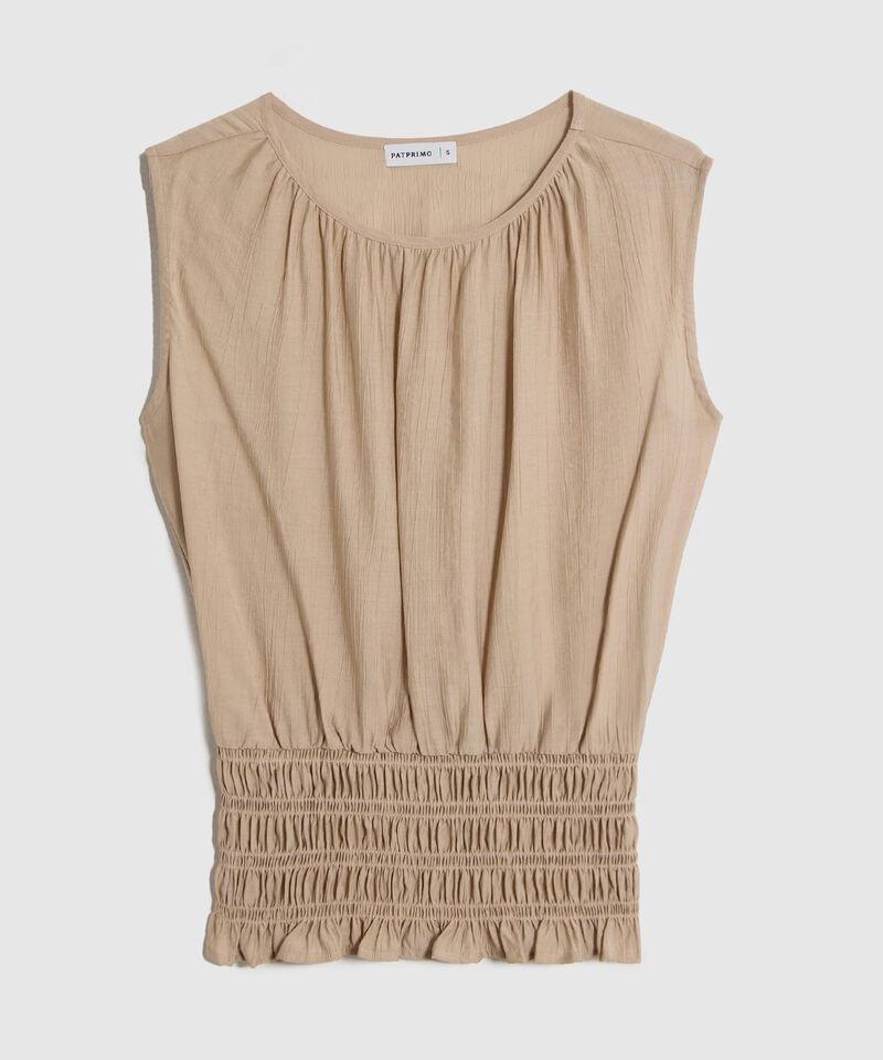 Blusa Cuello Redondo con Detalle Para Mujer