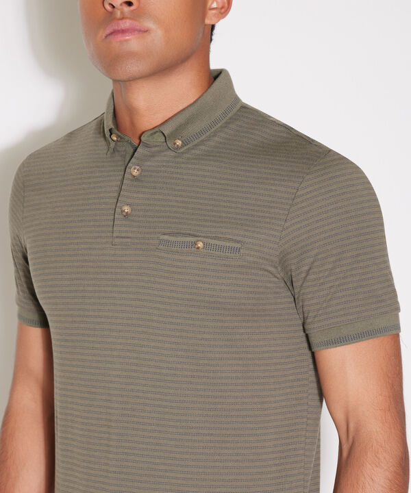 Polo Cuello Tejido Con Pechera Tejida