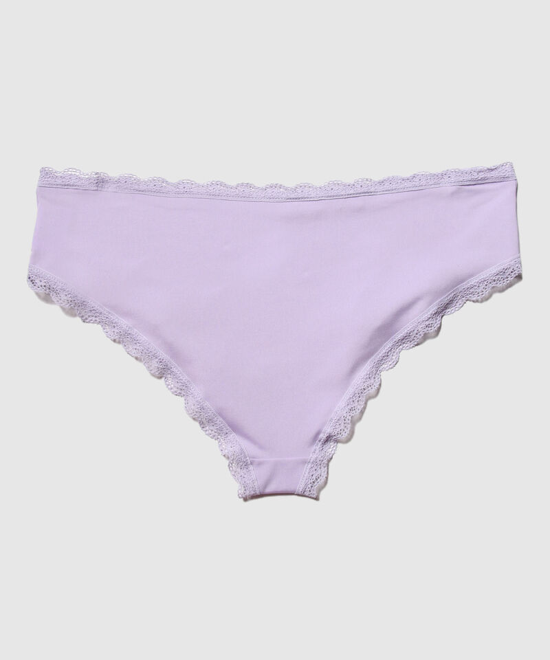 Panty Hipster Con Encaje En Cintura Y Piernas