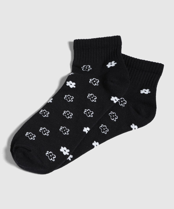 Medias Tobilleras con Flores
