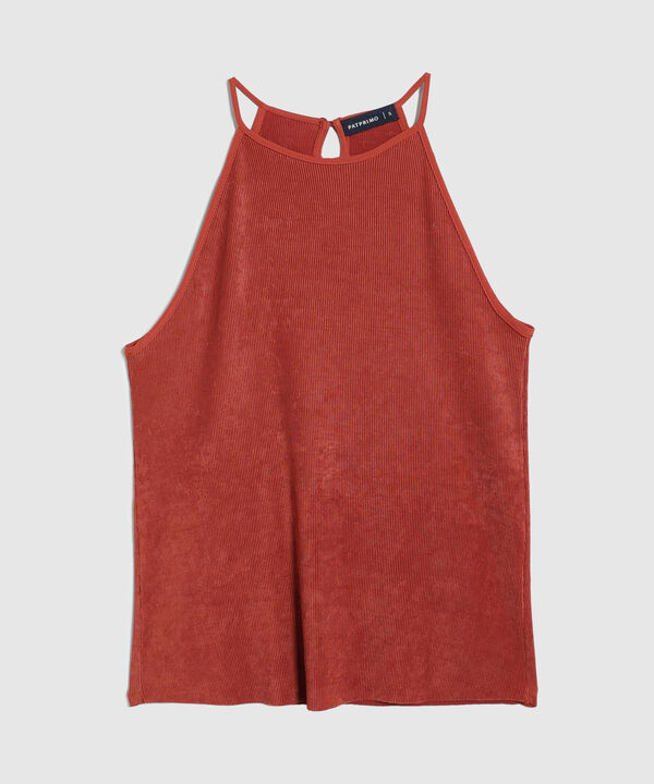 Blusa De Tiras Manga Sisa Unicolor