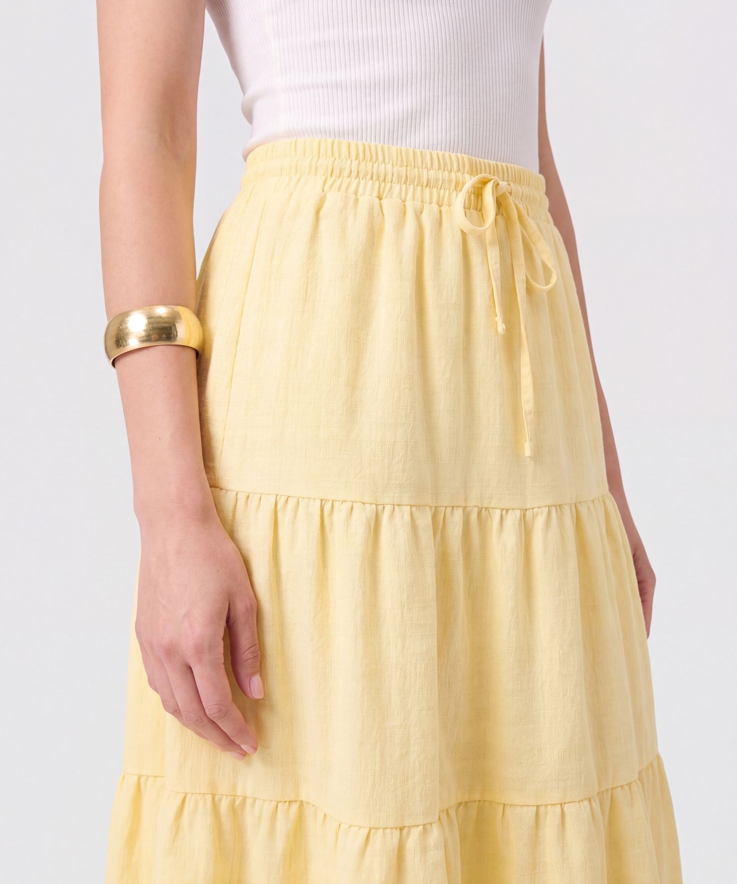 Falda Midi Con Boleros Y Ajuste De Lazo Mujer