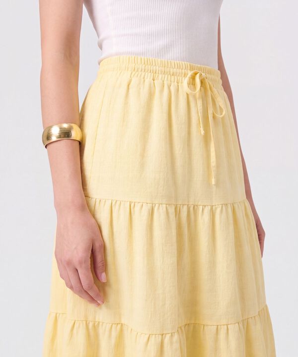 Falda Midi Con Boleros Y Ajuste De Lazo Mujer