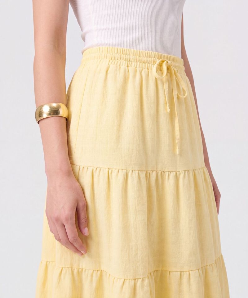 Falda Midi Con Boleros Y Ajuste De Lazo Mujer