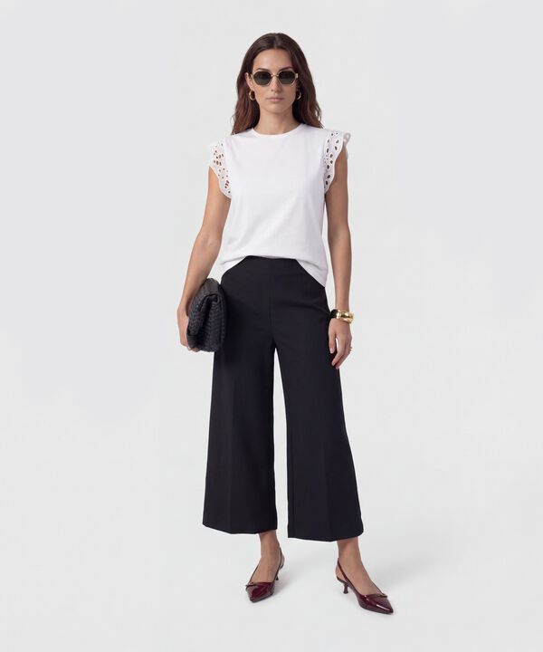 Camiseta Manga Sisa Con Ojalillo Para Mujer