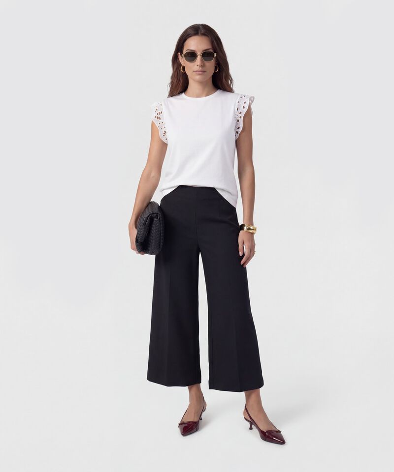 Camiseta Manga Sisa Con Ojalillo Para Mujer