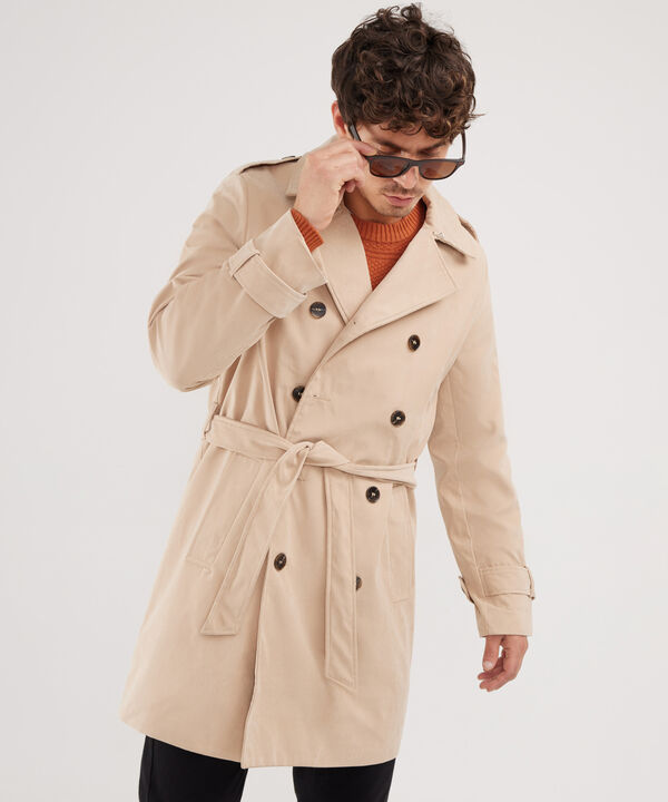 Chaqueta Unicolor Tipo Trench
