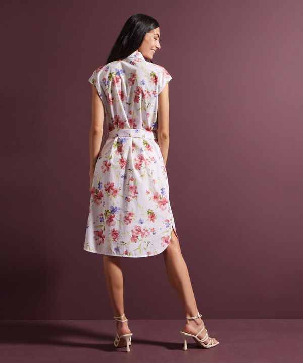 Vestido Camisero Estampado Sin Mangas