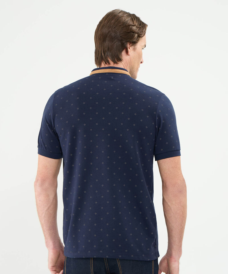Polo Cuello Mao Manga Corta Estampada