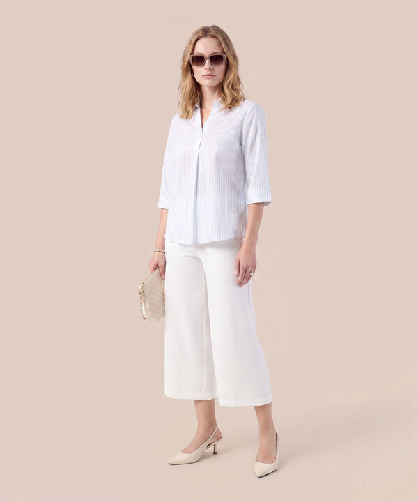 Blusa Con Escote En V Y Manga 3/4 Mujer