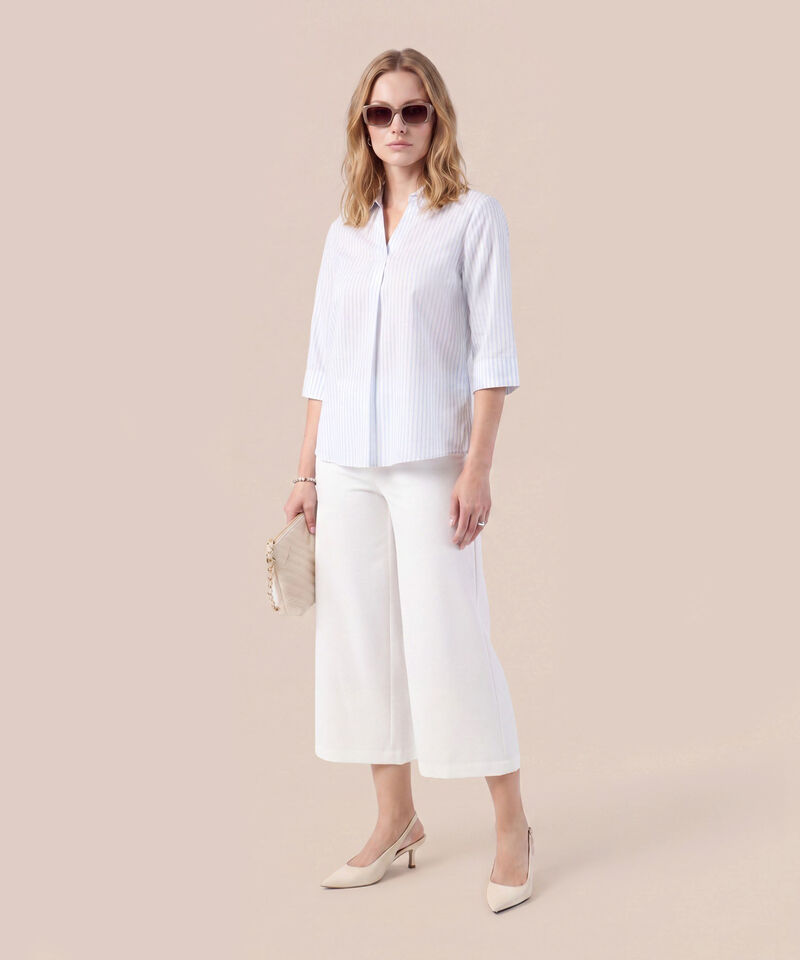 Blusa Con Escote En V Y Manga 3/4 Mujer