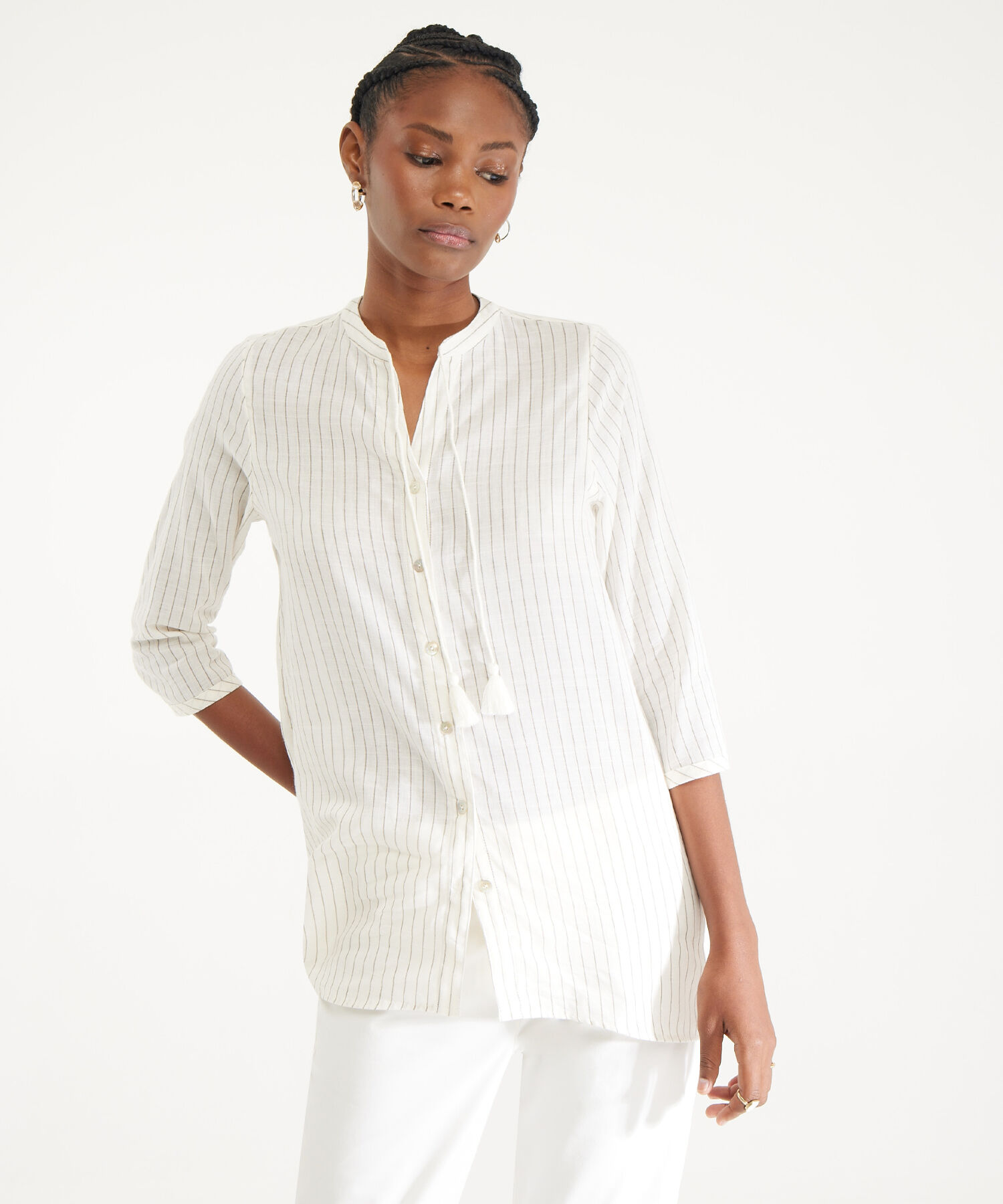Camisa blanca manga tres cuartos online