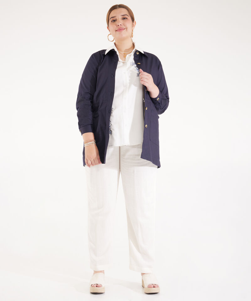 Chaqueta Manga Larga Con Bordado