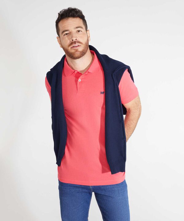 Polo Tejido Unicolor Cuello Y Puños Tejidos,Sin Bolsillo Con Hiladillo. image number null
