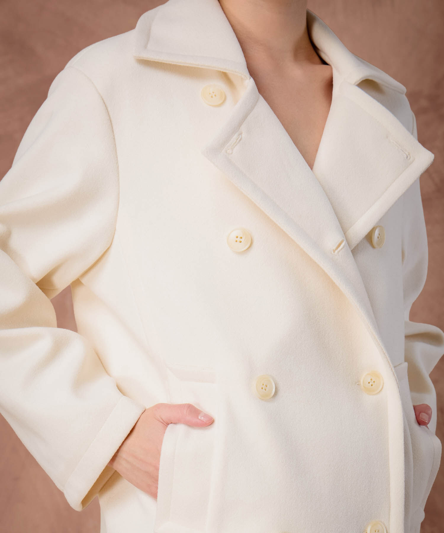 Chaqueta Mujer Cruzada Doble Botonadura Lana