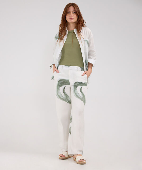 Pantalón Lino Estampado image number null