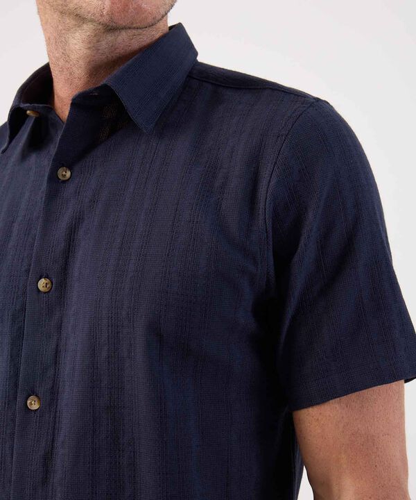 Camisa de Manga Corta Texturizada para Hombre image number null