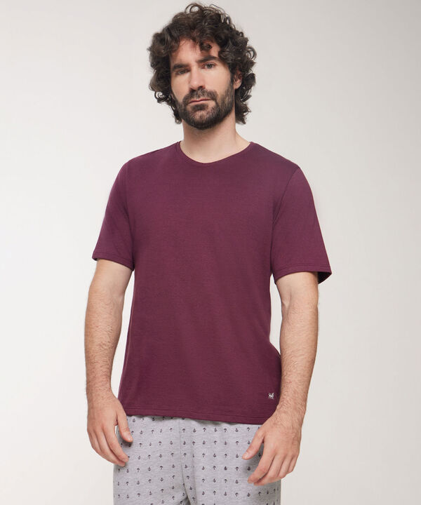 Pijama Camiseta Cuello Redondo Y Pantalón Estampado