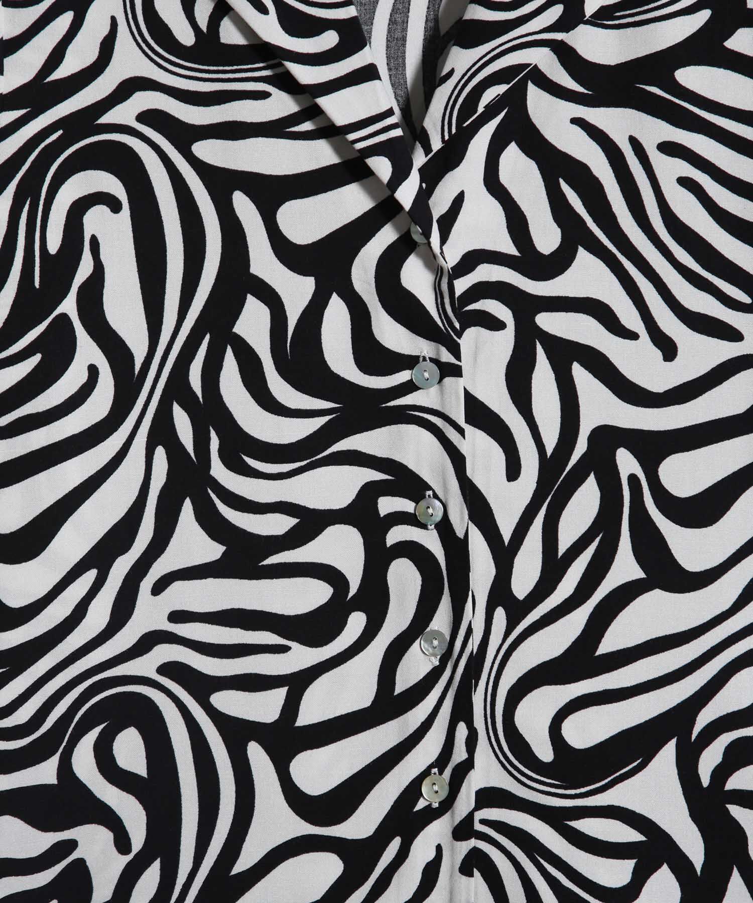 Camisa Estampada, Manga Corta, Cuello Camisero