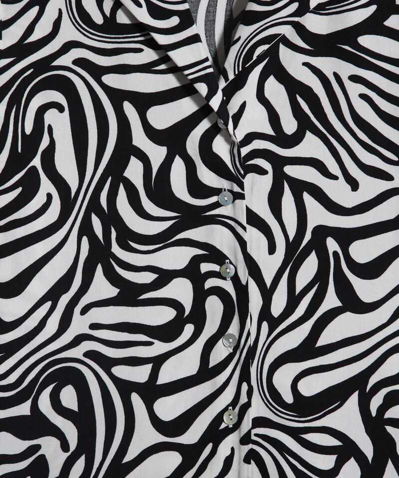 Camisa Estampada, Manga Corta, Cuello Camisero