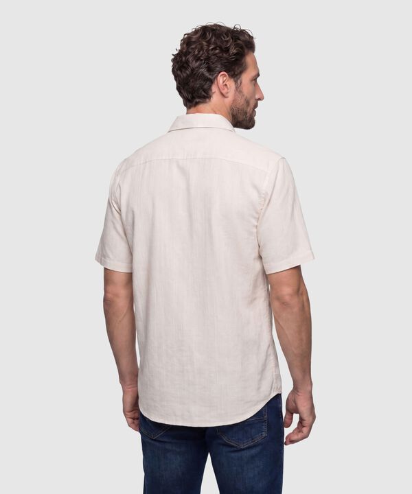 Camisa Manga Corta Texturizada Hombre