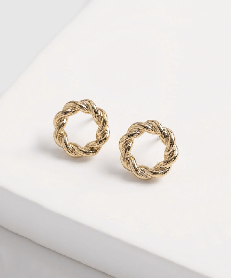 Set De Collar Y Aretes Trenzados Para Mujer