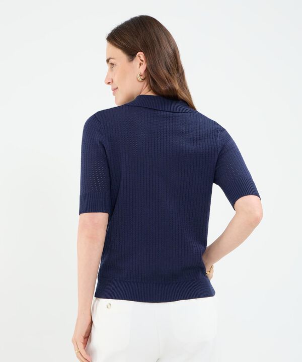 Polo tejida unicolor para mujer image number null