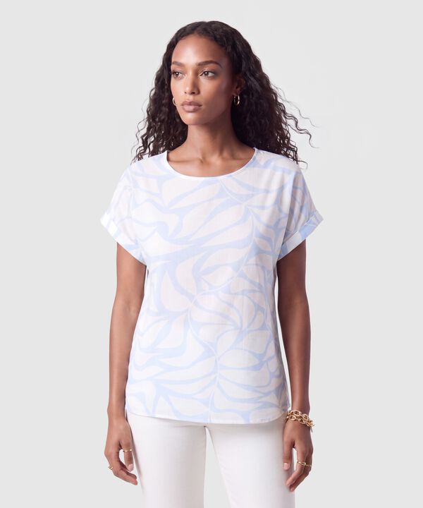 Blusa Manga Corta Dobladillo Para Mujer image number null