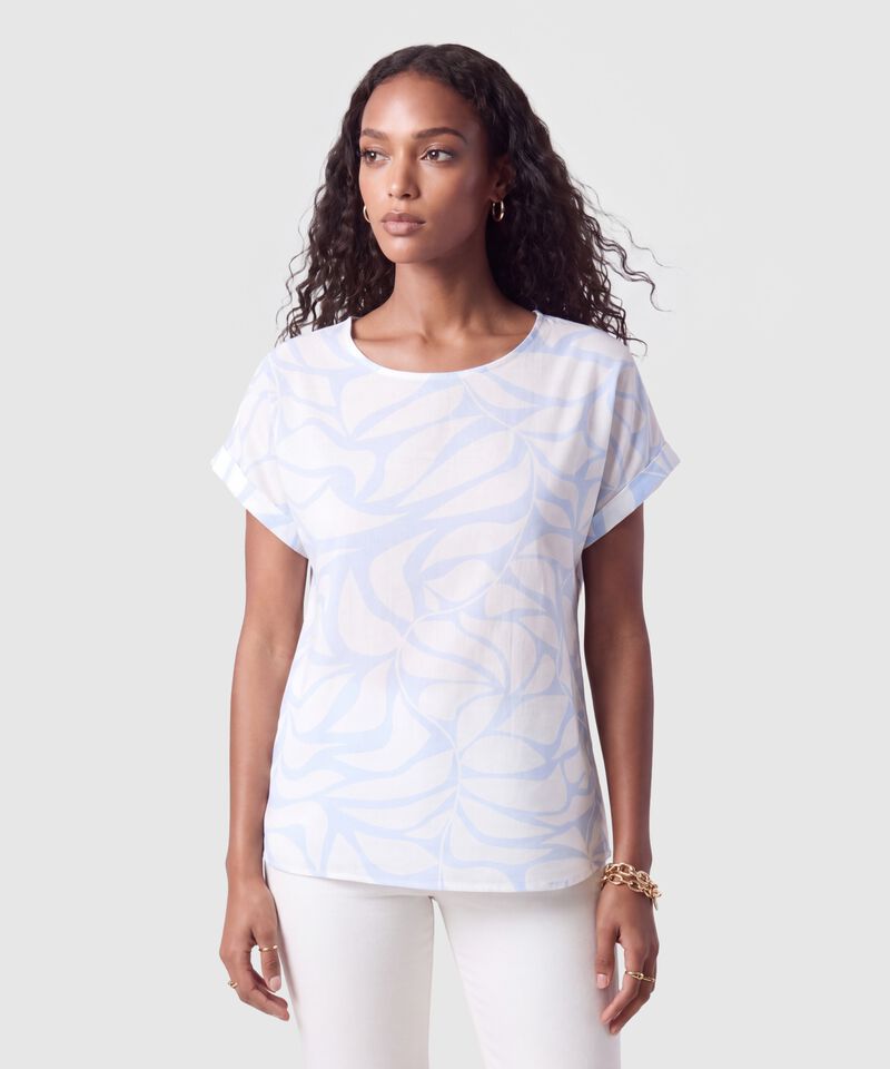 Blusa Manga Corta Dobladillo Para Mujer