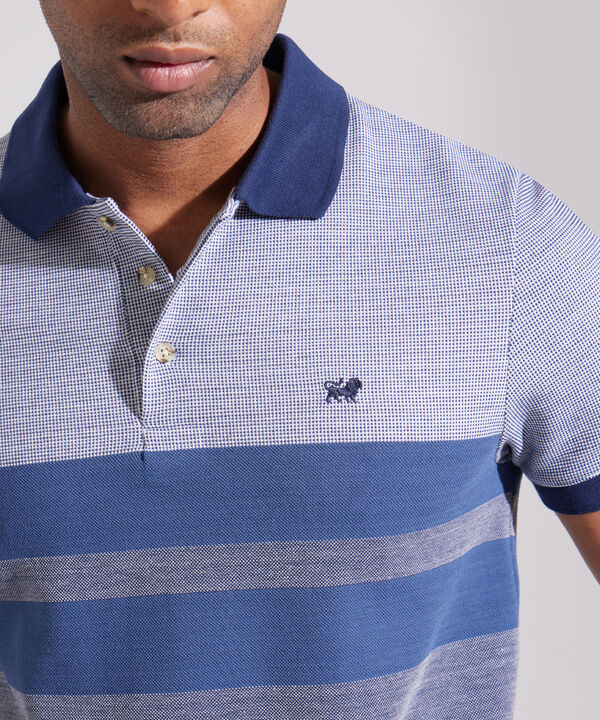 Polo Listador Cuello Y Puños Tejido