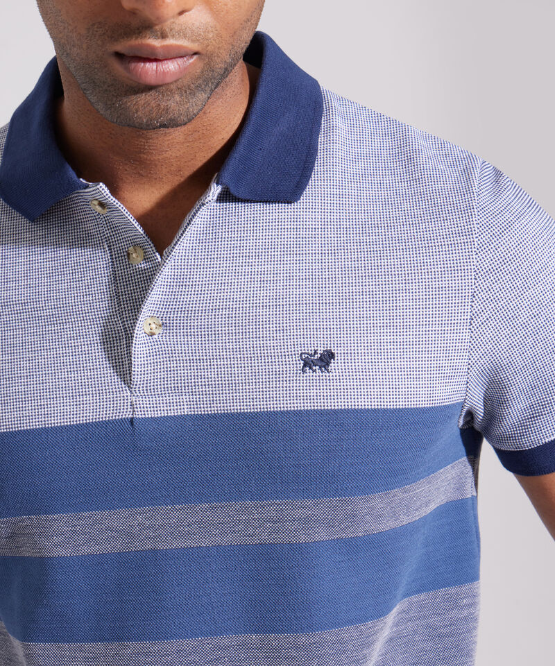 Polo Listador Cuello Y Puños Tejido