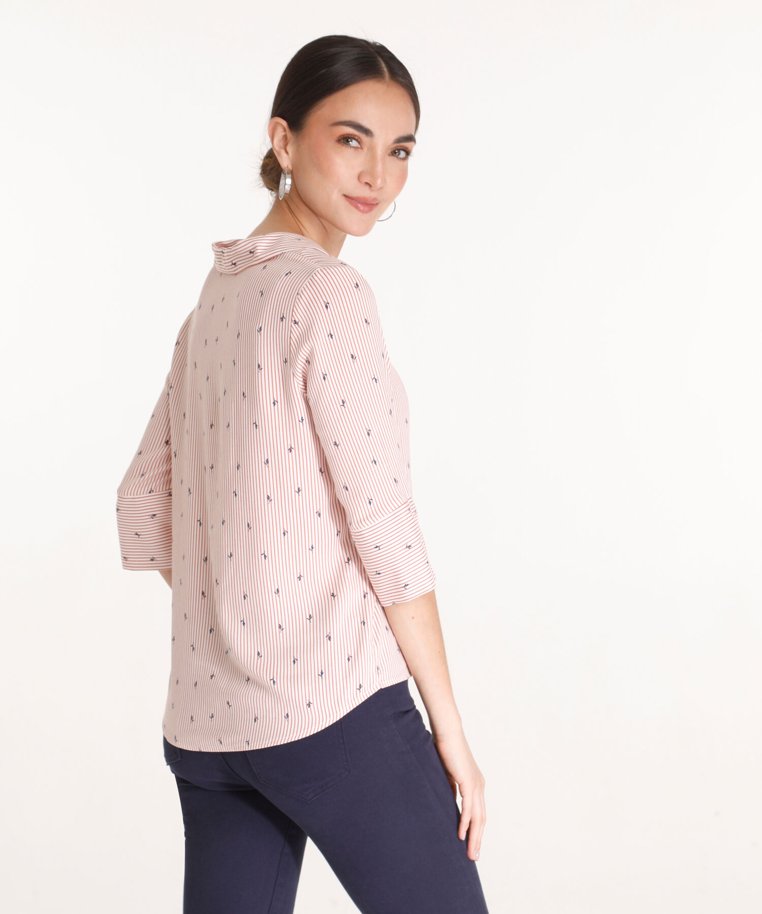 Camisa Manga 3/4 Corporativa Estampada